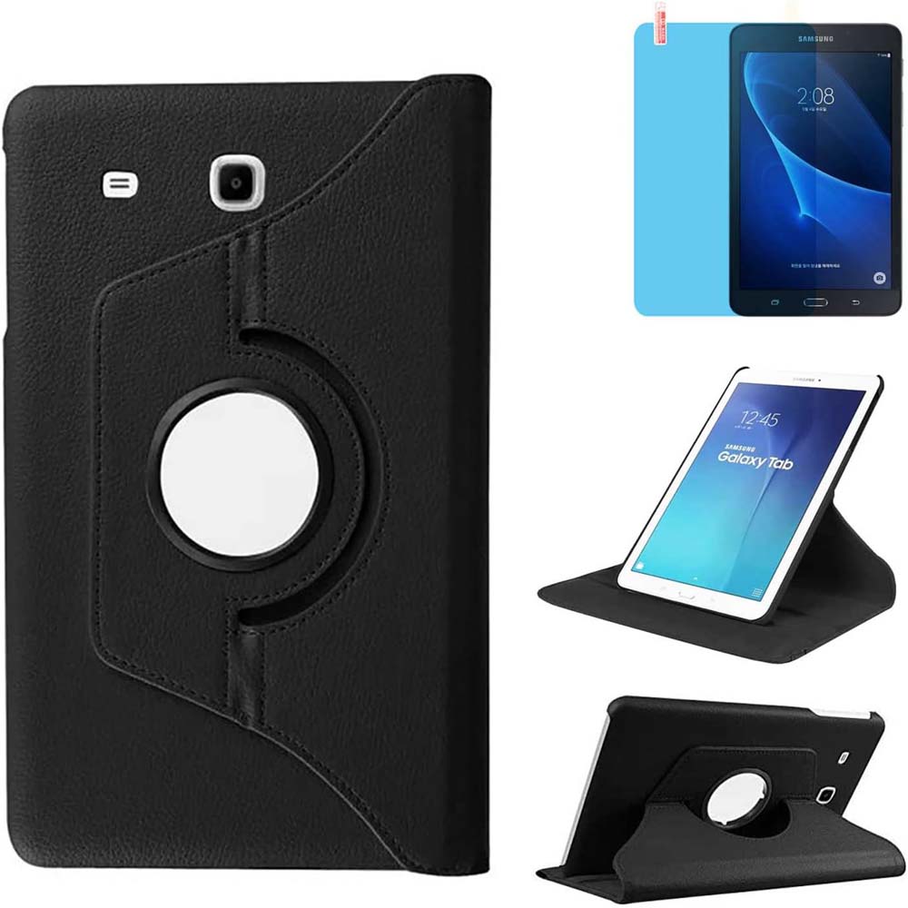 360° Rotating Stand Cover Compitable for Galaxy Tab A 7.0" 2016 Case -  SM-T280/T285, Full Protective PU Leather Case (Multi) Image