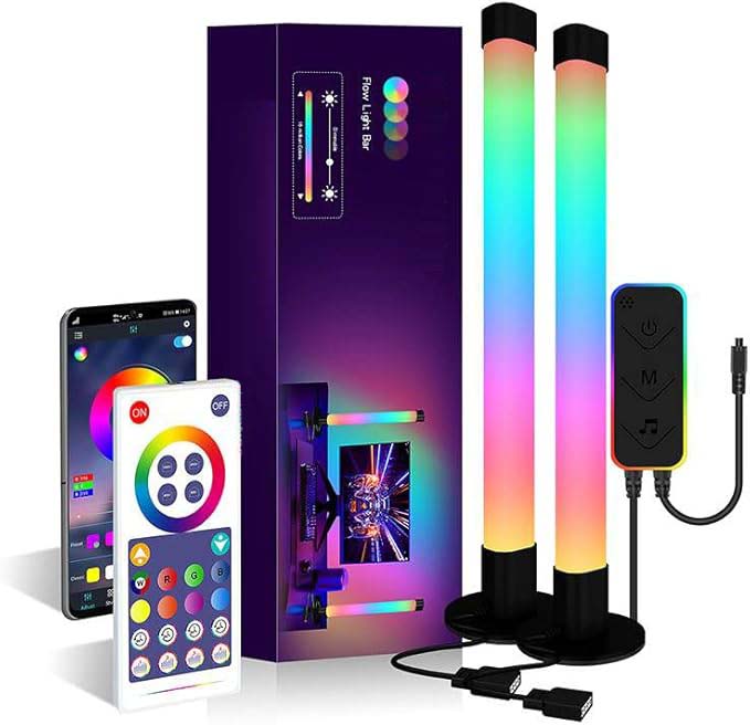 Smart LED Light Bar RGB Lights | Bluetooth App Remote Control | 3-in-1 16 Million Colors | TV Backlight for Room, Movies, PC, Gaming Setup - 2PCS Image