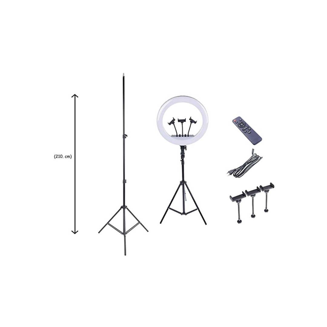 21-Inch Selfie Ring Light with Tripod Stand – Adjustable Photographic Lamp with 3 Mobile Holders Image