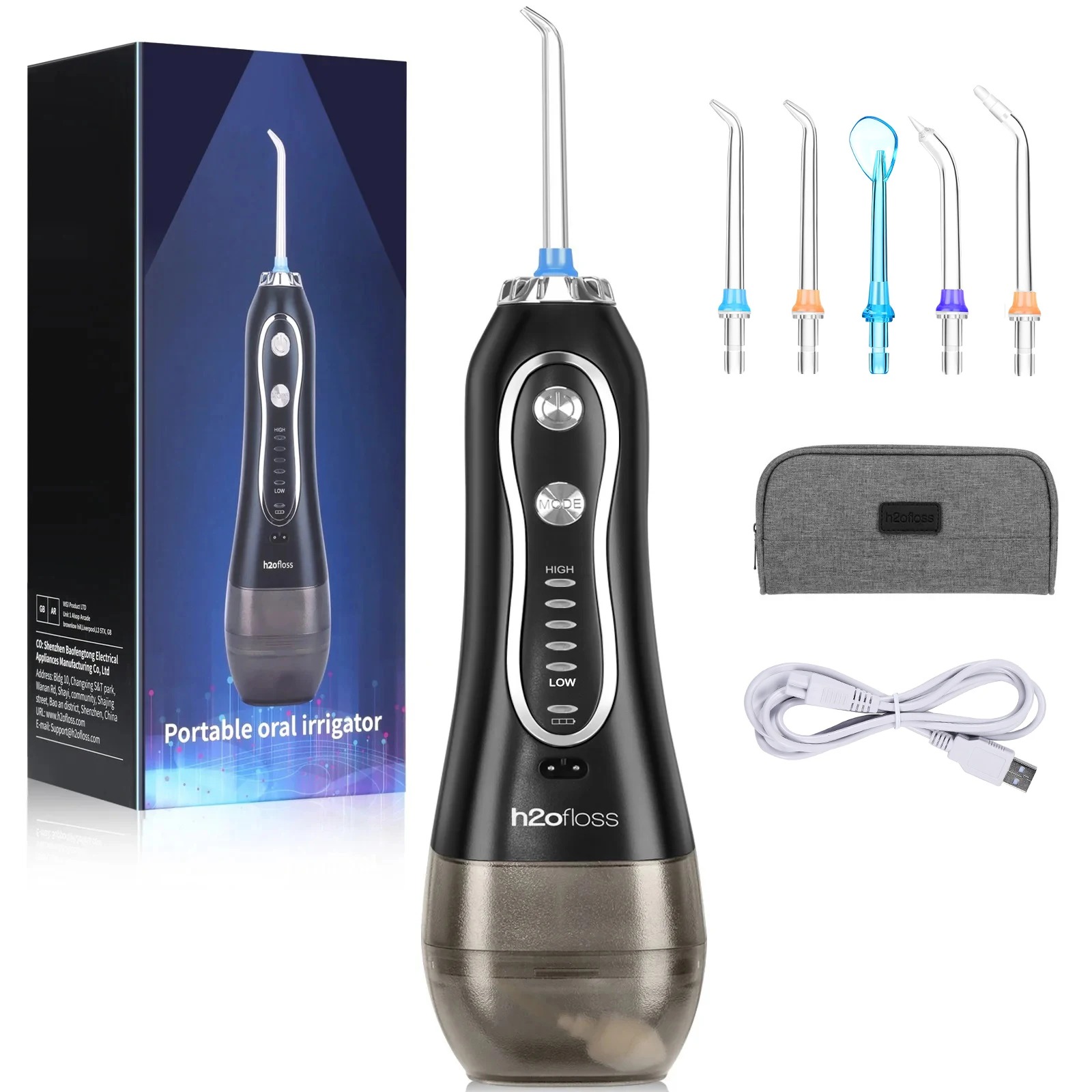 Portable Dental Water Flosser with Bag – Rechargeable Oral Irrigator for Clean Teeth, Ideal for Home and Travel, IPX7 Waterproof Image