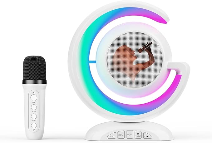 Kids Wireless Karaoke Microphone Set – Featuring Voice Changer and Ambient Lights Image