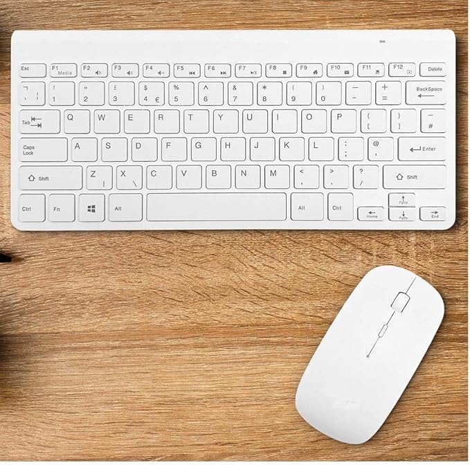 White Compact Wireless Keyboard and Mouse Combo | Sleek and Portable for Home and Office Use | Smooth Typing and Easy Navigation Image