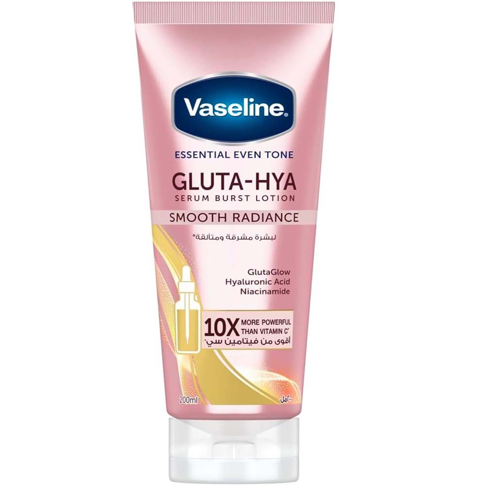 Vaseline Essential Even Tone Body Lotion Smooth Radiance with Gluta-Hya Serum Burst – 10X Vitamin C Power, Deep Moisturizing & Brightening, 200ml Image