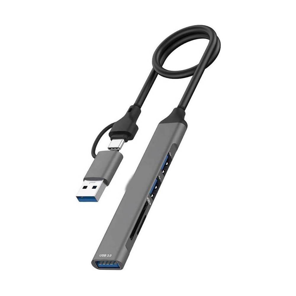 Type-C USB-A 5-in-2 Hub – USB 3.0 and USB 2.0 Accessories for PC and Computer Image