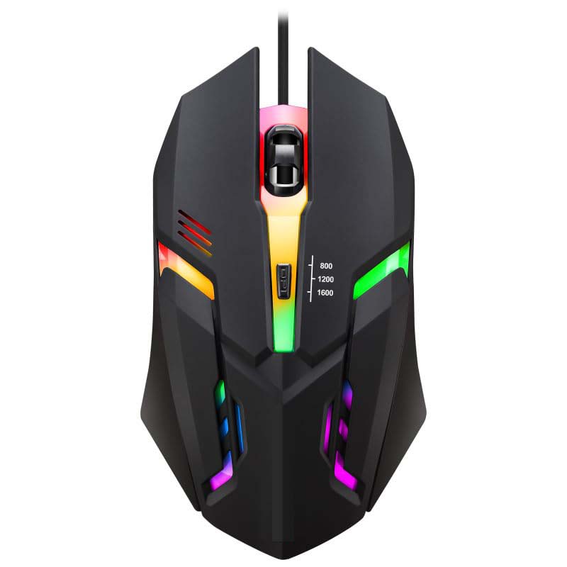 Wired Gaming Mouse with RGB Lights - Adjustable DPI & Ergonomic Design | Braided Cable, Metal Bottom & 4 Programmable Buttons | High-Precision Optical Mouse for Laptop & Computer Gaming | Durable 125cm USB Cable for Seamless Connection | Ideal for Gamers & Professionals | Sleek, Lightweight Gaming Mouse for Enhanced Control & Comfort Image