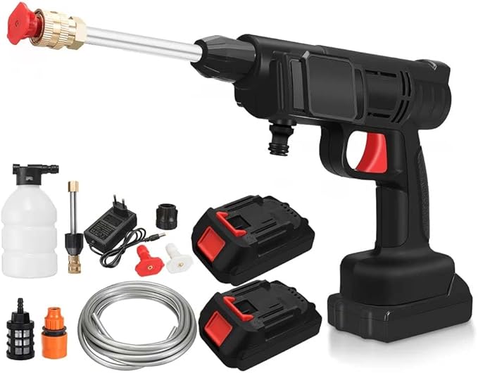 Heavy Duty Cordless Portable Battery Washer | High-Pressure Washer for Solar Panels, AC, and Car Services | 2800W, 45 Bar, 2 Battery Kit Image