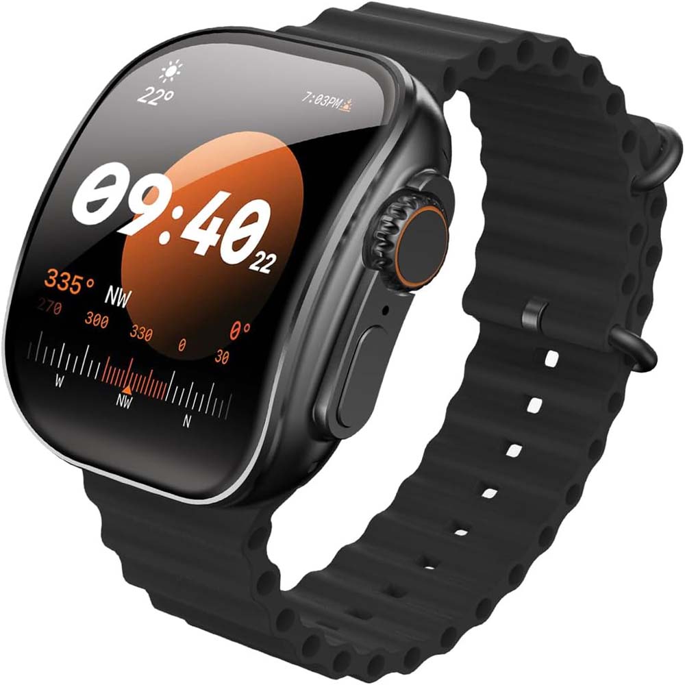 TC41 Curve Smartwatch - 2.01" AMOLED, AI Assistant, Bluetooth Calls, Wireless Charging, IP68, Fitness Tracker (Black) Image