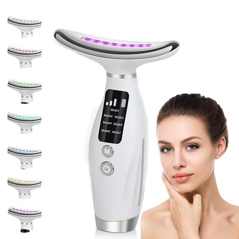 7-Colour LED Light Therapy Facial Massager - Anti-Aging, Skin Tightening & Slimming Wand for Face, Neck & Eyes Image