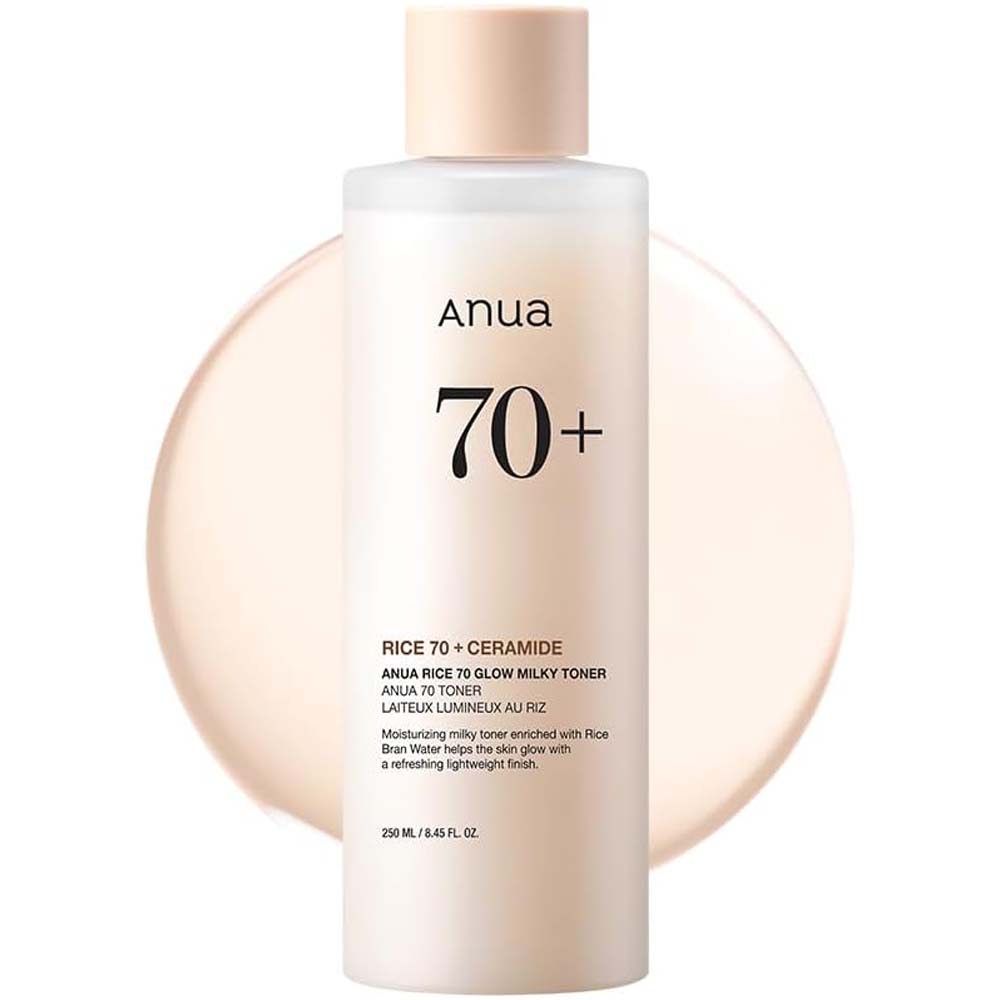 ANUA Rice 70 Grow Milky Toner 250ml - Korean Moisturizing Lotion for Brightening, Hydration & Smooth Skin Tone Image