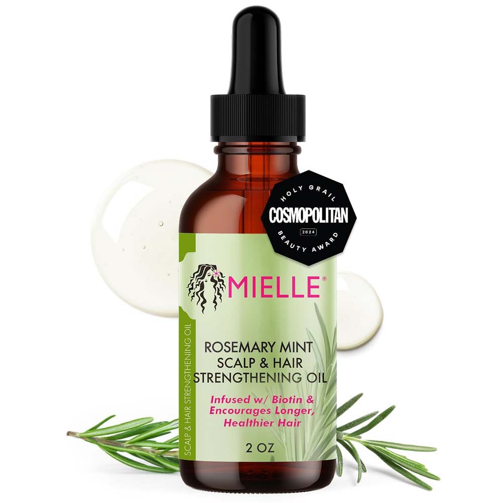 Mielle Organics Rosemary & Mint Hair Oil with Biotin – Strengthens, Moisturizes & Soothes Scalp, Promotes Longer, Healthier Hair (2 Fl Oz) Image