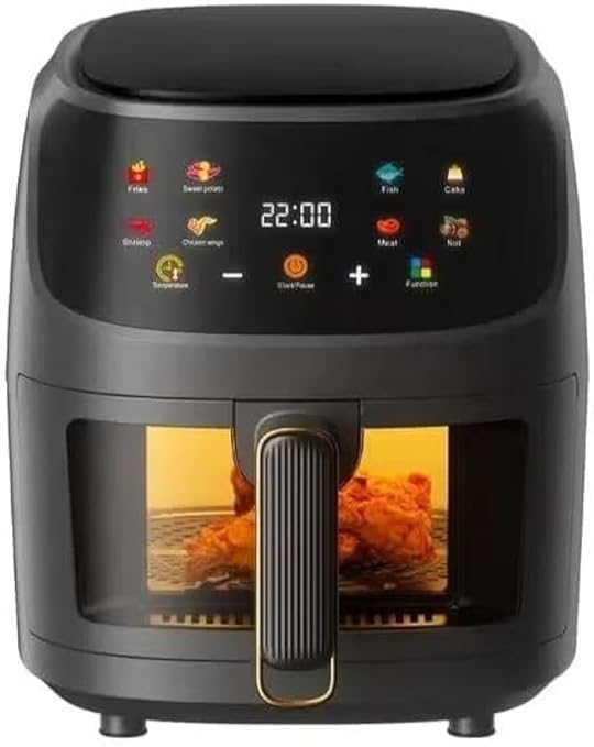 Multifunctional Digital Touch Air Fryer | 8L Capacity, 2400W Power | Sleek Black Design Image