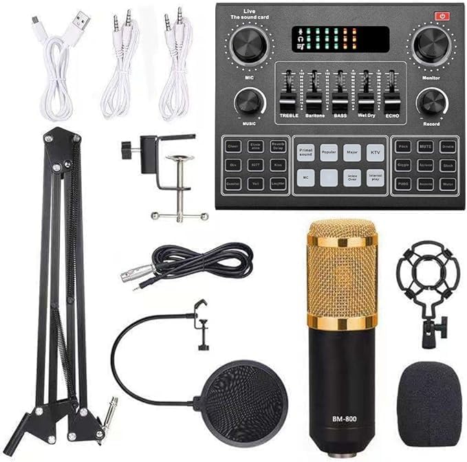 Elite V9 Sound Card & BM800 Pro Microphone Bundle: The Ultimate Setup for Advanced Broadcasting Image