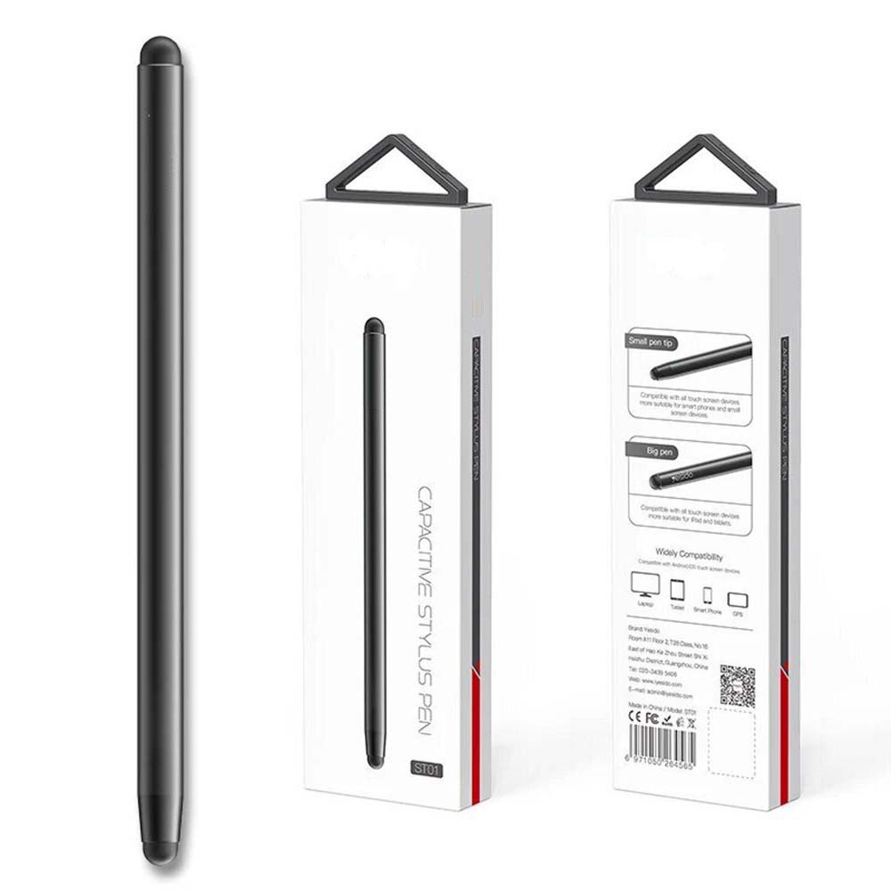 ST01 Dual-Tip Stylus Pen - Precision Capacitive Touch Screen Stylus for Tablets, PCs & Smartphones (Black) Image