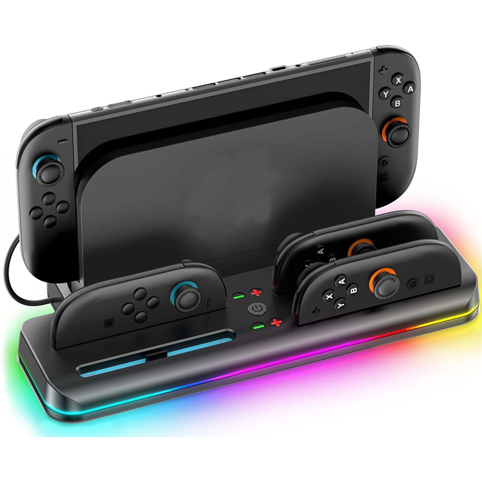 Switch 2 Charging Dock Station - Controller Charger with 7 RGB Lights, 9 Game Slots & Cooling Fan Image