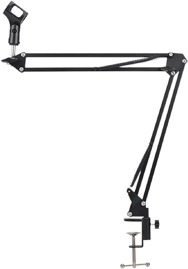 Professional Recording Microphone Stand | Black Suspension Scissor Arm for Dynamic and Condenser Mics | Stable and Adjustable Image