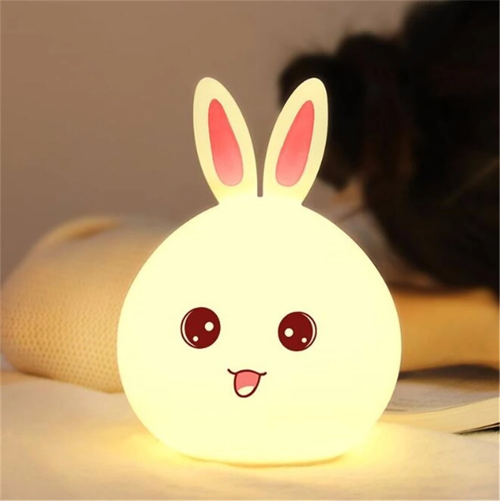Rabbit Silicone Touch Sensor Night Light | Color Changing Breathing LED Lamp Image