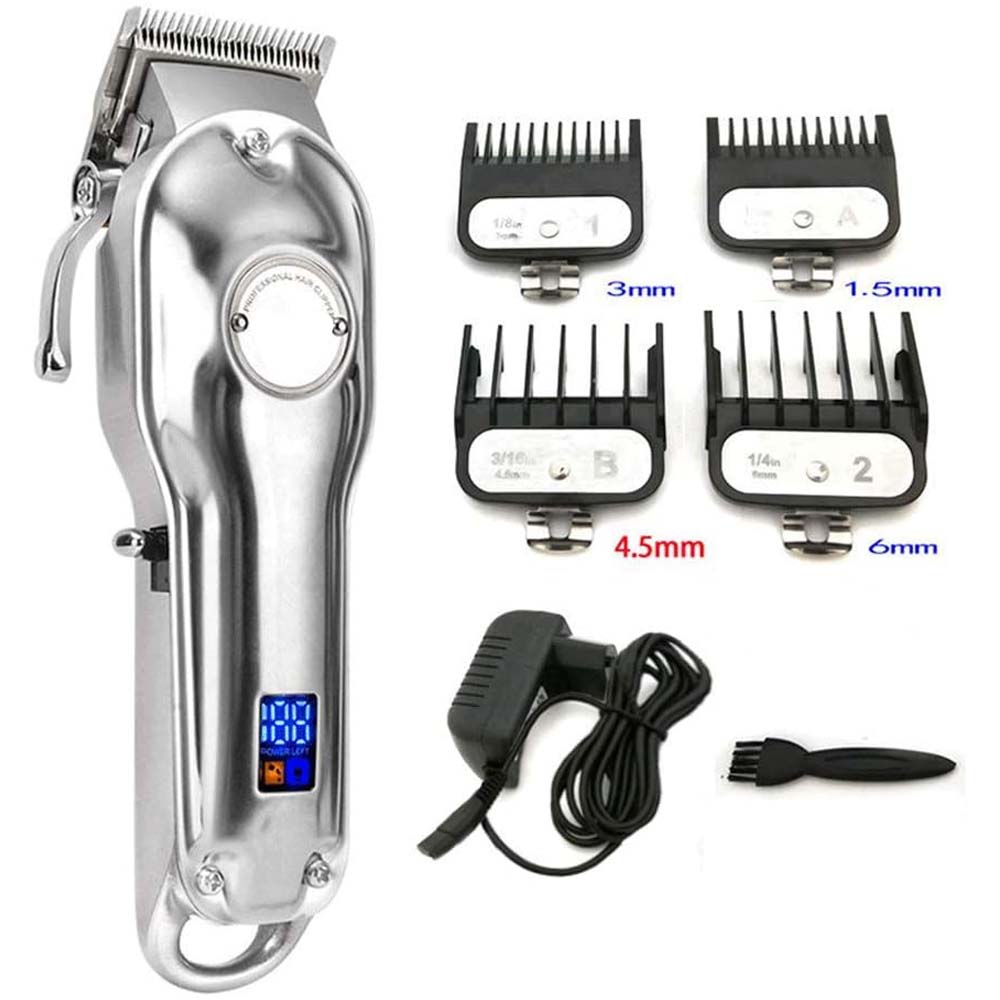 Professional Hair Clipper for Men - Cordless Rechargeable Grooming Kit with T Blade Trimmer, 6 Guide Combs, Beard Trimmer, Barber Haircut Tool Image
