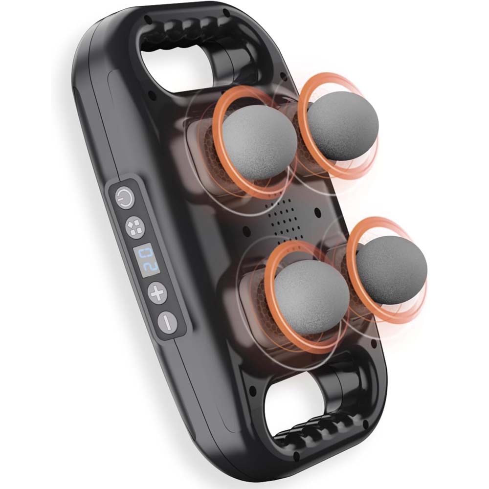 4-Head Massage Gun Deep Tissue - 20 Intensities & 6 Modes, Muscle Massager for Back, Neck, Shoulder, Leg & Body Pain Relief Image